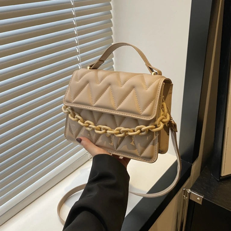Quilted Crossbody Bag for Women – Mini Flap Purse with Chain