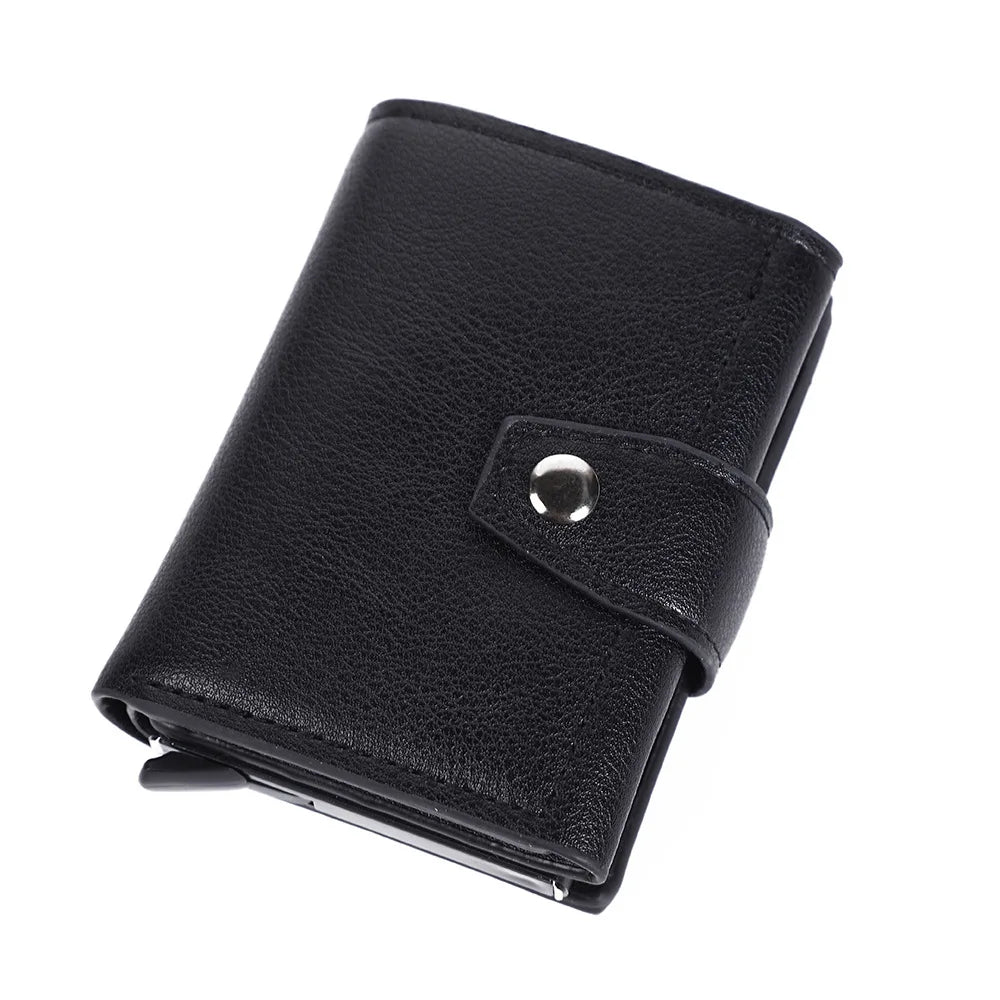 Homefish Rfid Blocking Pu Leather Slim Card Wallet Hasp Closure Mini Credit Holder Men Male Daily