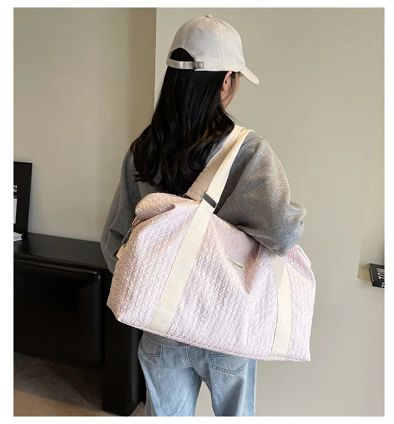 Lightweight Travel Bag Men S Women Simple Hand Carried Shoulder Luggage Large Capacity Yoga Exercise