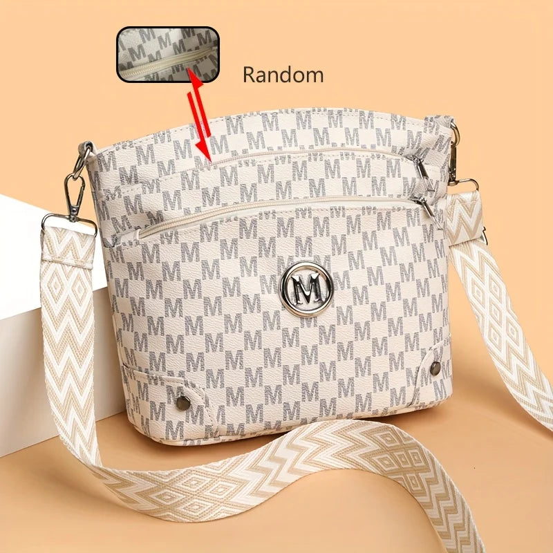 Monogram Crossbody Bag for Women – Multi-Pocket Shoulder Bag