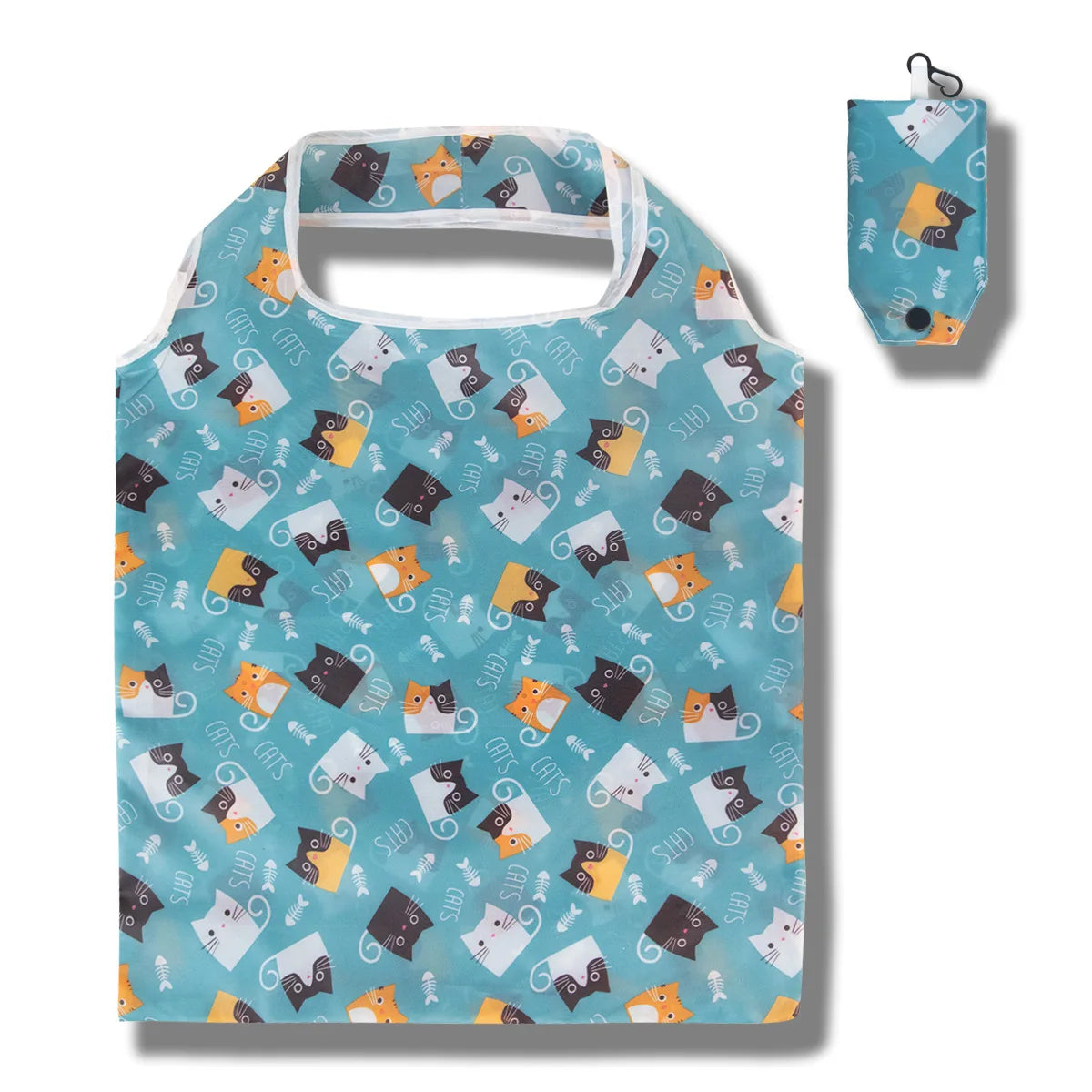 Homefish Reusable Shopping Bag Nylon Foldable Grocery Creative Eco-Friendly Tote Lightweight Durable