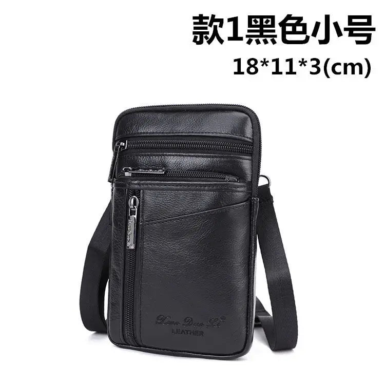 Men S Crossbody Bag Real Leather Belt Mobile Phone Waist Cowhide Shoulder 7