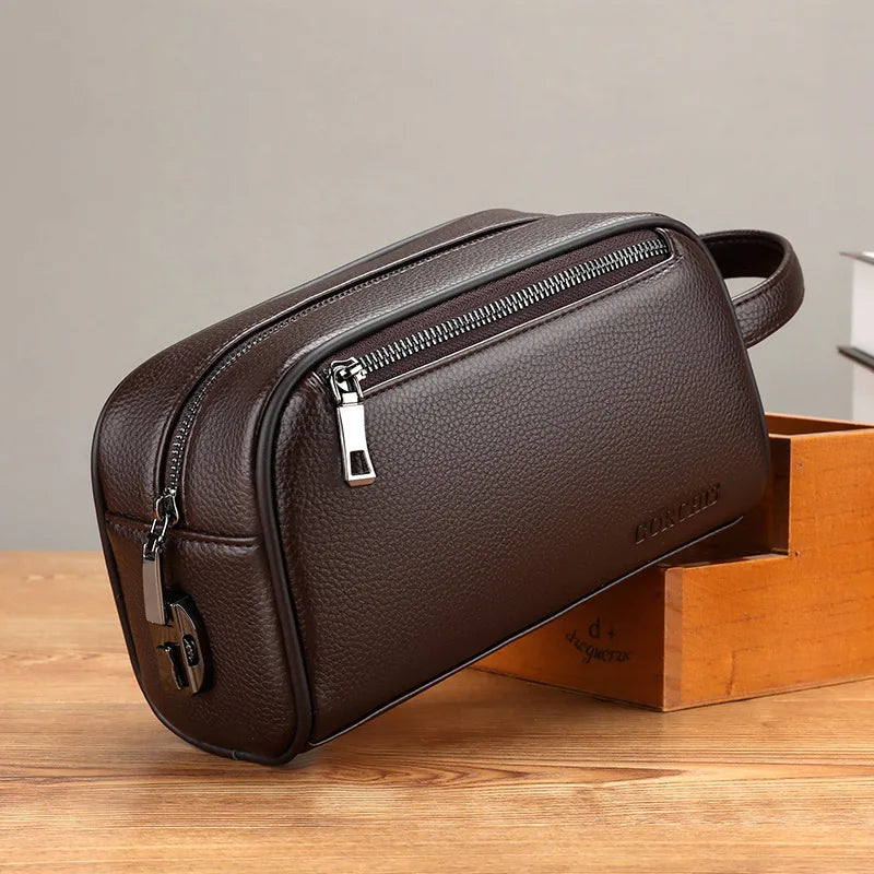 Men S Clutch Combination Lock Large Capacity Business Casual - Soft