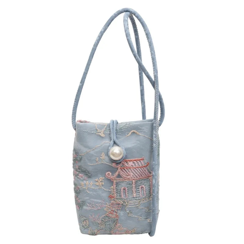 Embroidered Mobile Phone Bag Trendy Crossbody Bags Women Shoulder Versatile Casual Purse Handbags