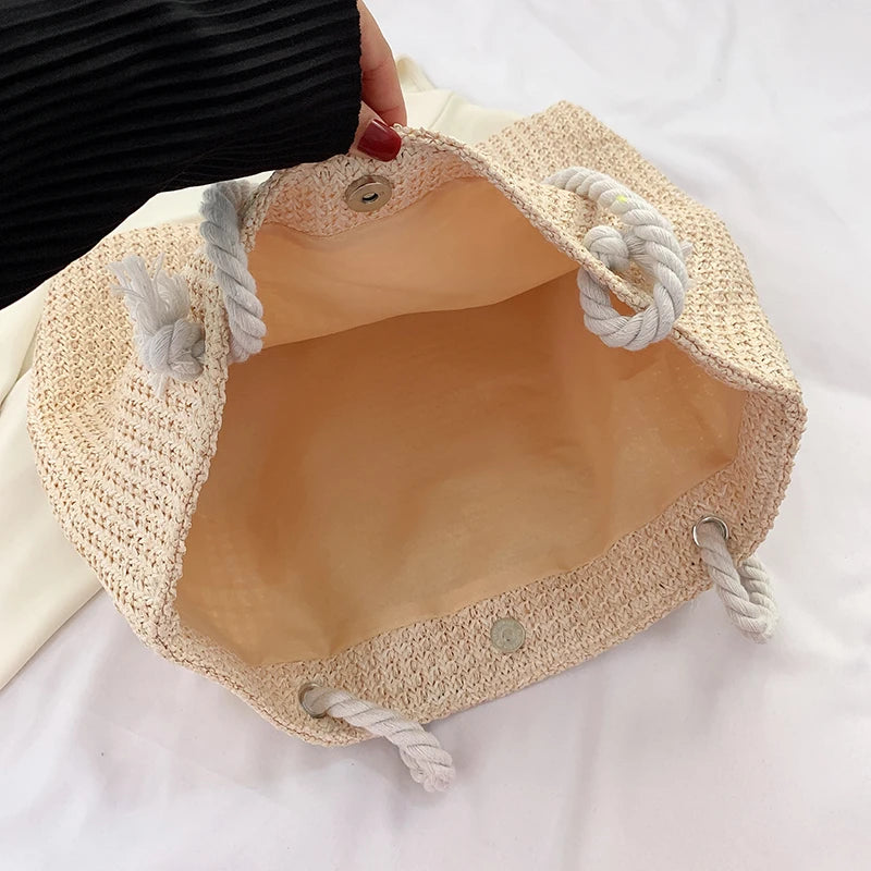 Handmade Woven Straw Shoulder Bag Large Tote