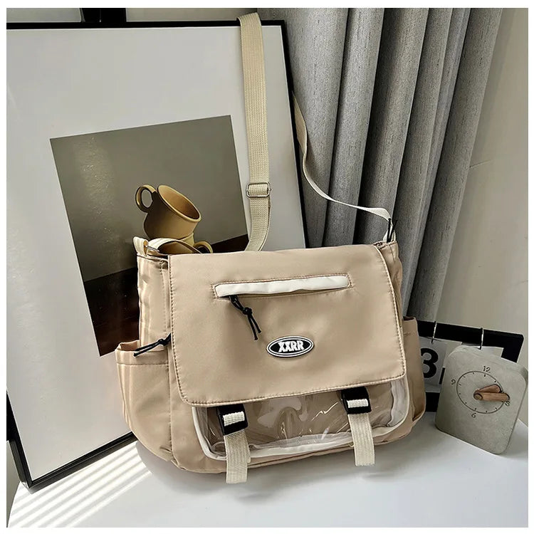 Daily Versatile Large Capacity Class Mailman Shoulder Bag Cute College Style Girl Japanese Campus
