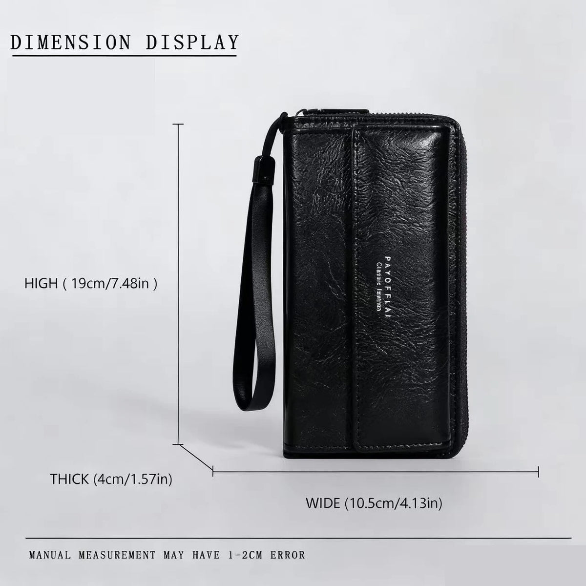 Homefish Men S Pu Zipper Handbag Large Capacity Long Wallet Clutch Bag Phone Multi Card Holder Coin