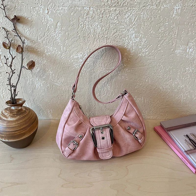 Retro Denim Underarm Bag – Y2K Women's Shoulder Bag