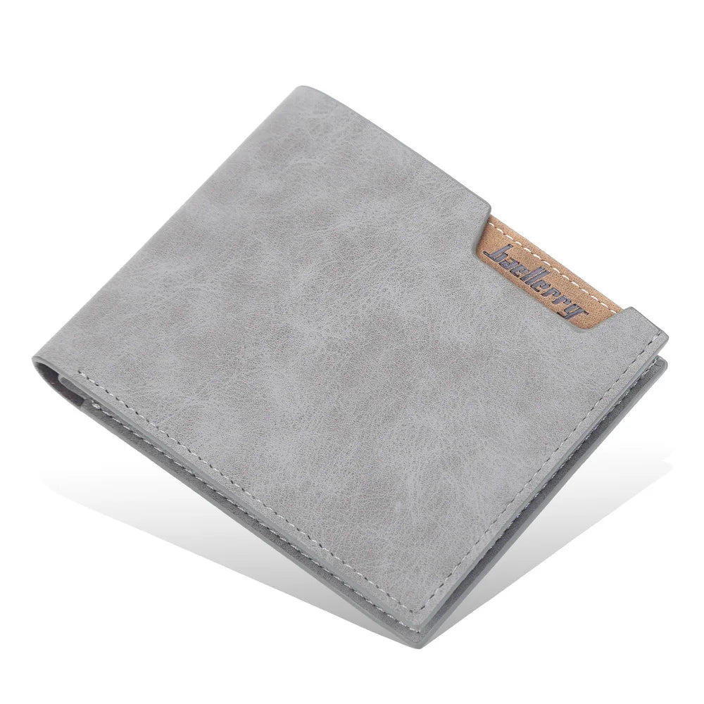 Men S Short Wallet Multi Card Slots Open Leather Clutch Matte Young