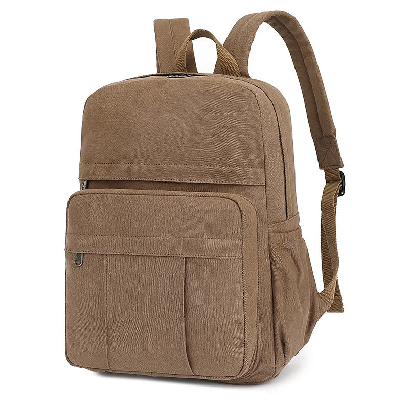 Wear-Resistant Canvas Men S Backpack Large Capacity 15 6-Inch Computer Storage