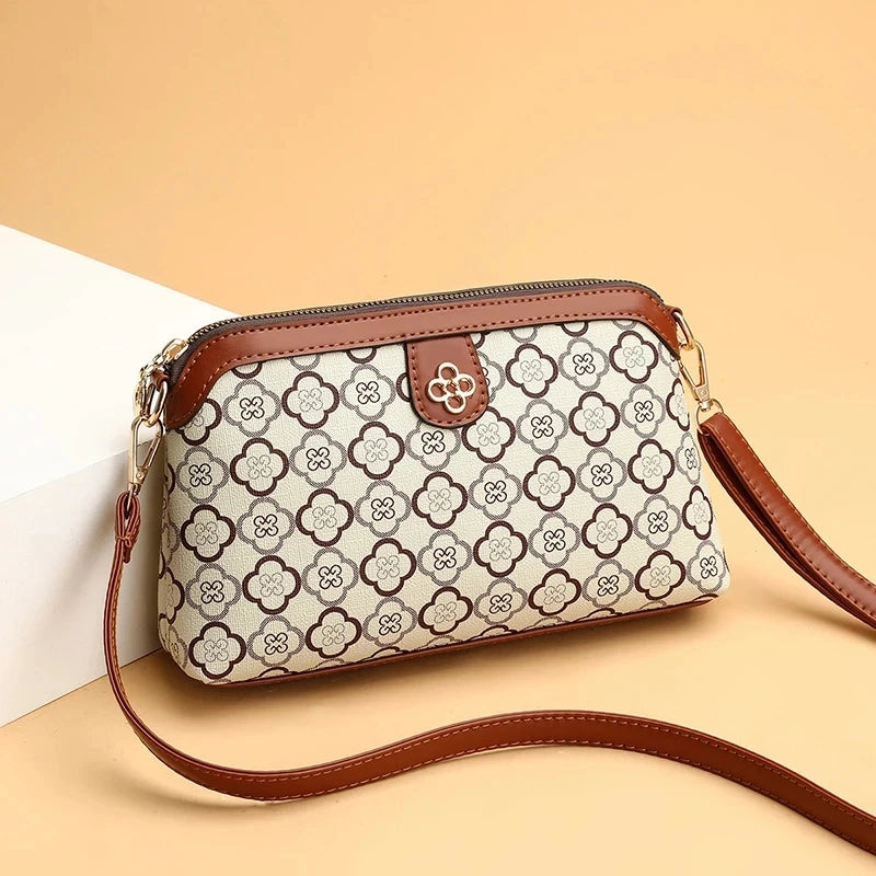 Patchwork Crossbody Bag – Women's Small PU Leather Shell Purse