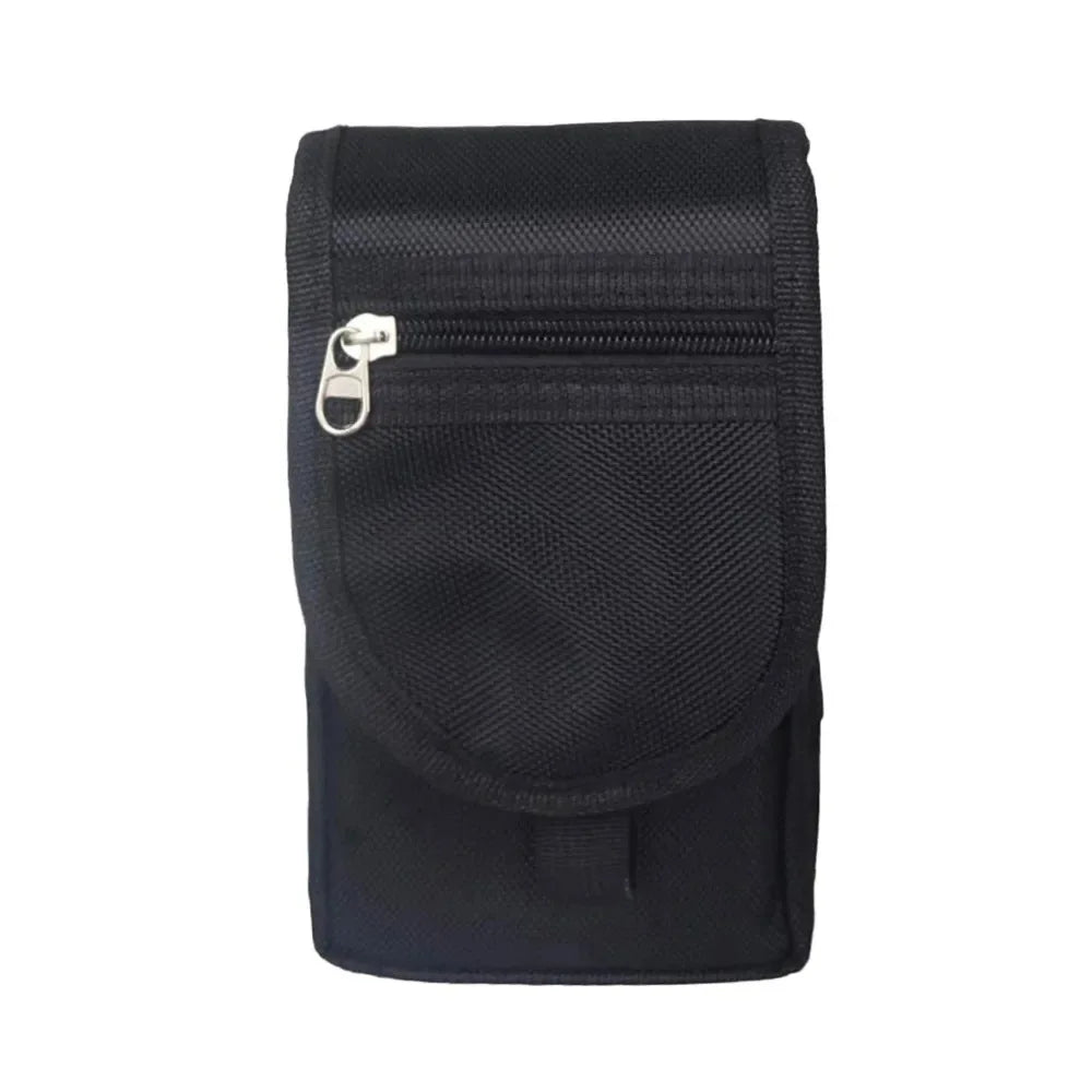 Outdoor Leisure Nylon Wear-Resistant Waist Bag Three Compartments Mobile Phone Storage