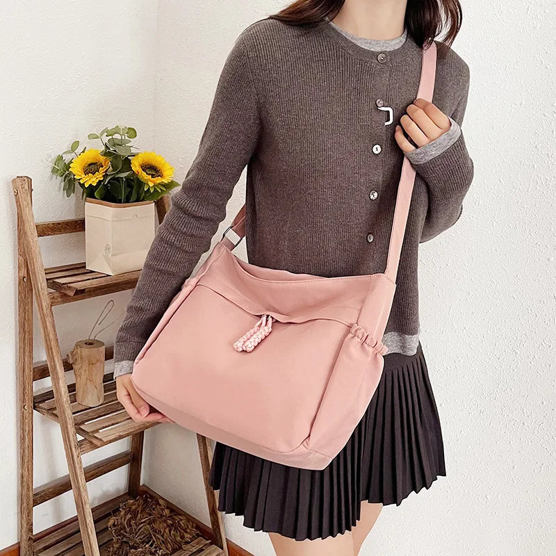 Canvas Shoulder Bag Large Capacity Nylon Underarm Tote