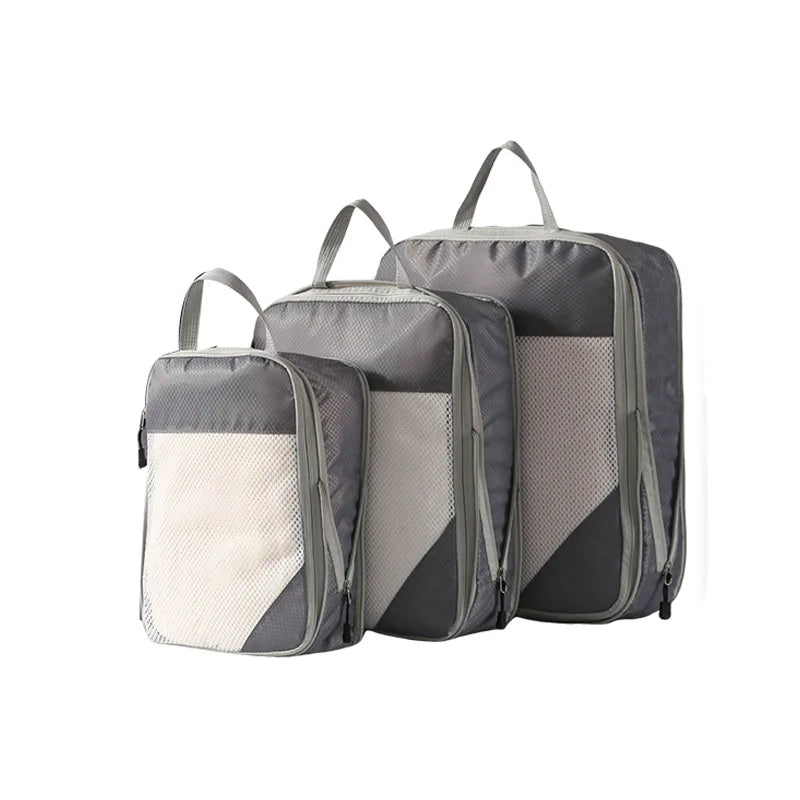 Travel Luggage Organizer 3-Piece Compression Packing Cubes