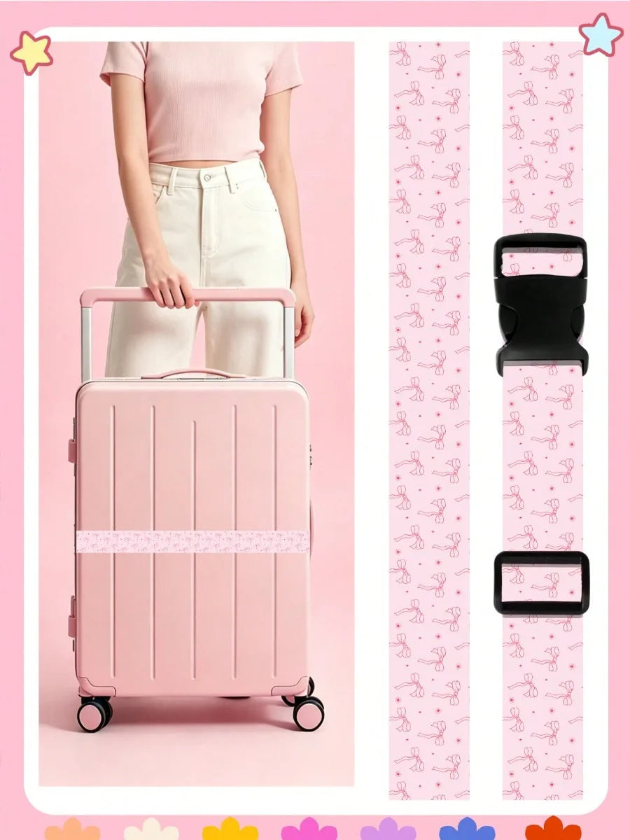 Lightweight Bag Strap Women Small Fresh Print Adjustable Luggage Strap Suitcase - Soft
