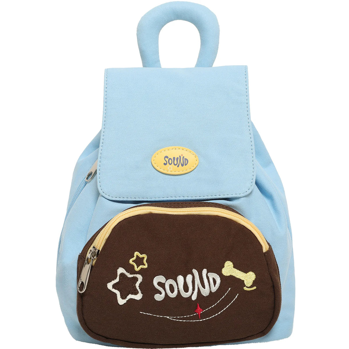 Wear-Resistant Canvas Student Schoolbag Color-Matched Patchwork