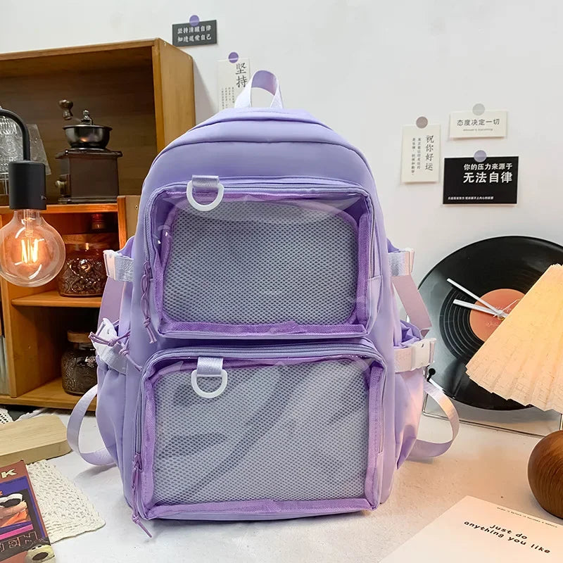 Japanese Kawaii Itabag Women Transparent Backpack Large Capacity Ita School Bags College Student Jk