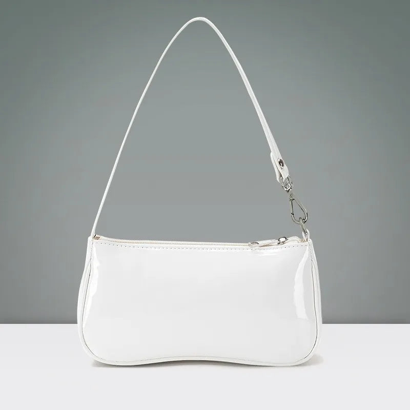 Patent Leather Underarm Bag – Minimalist Small Shoulder Purse