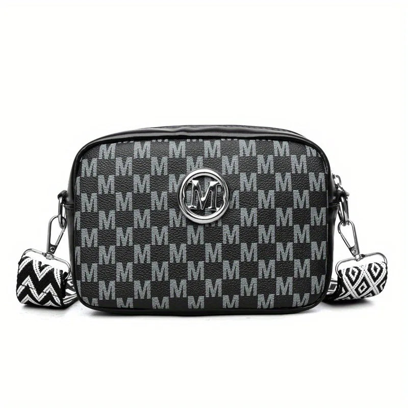 M Pattern Crossbody Bag for Women | Retro Monogram Purse