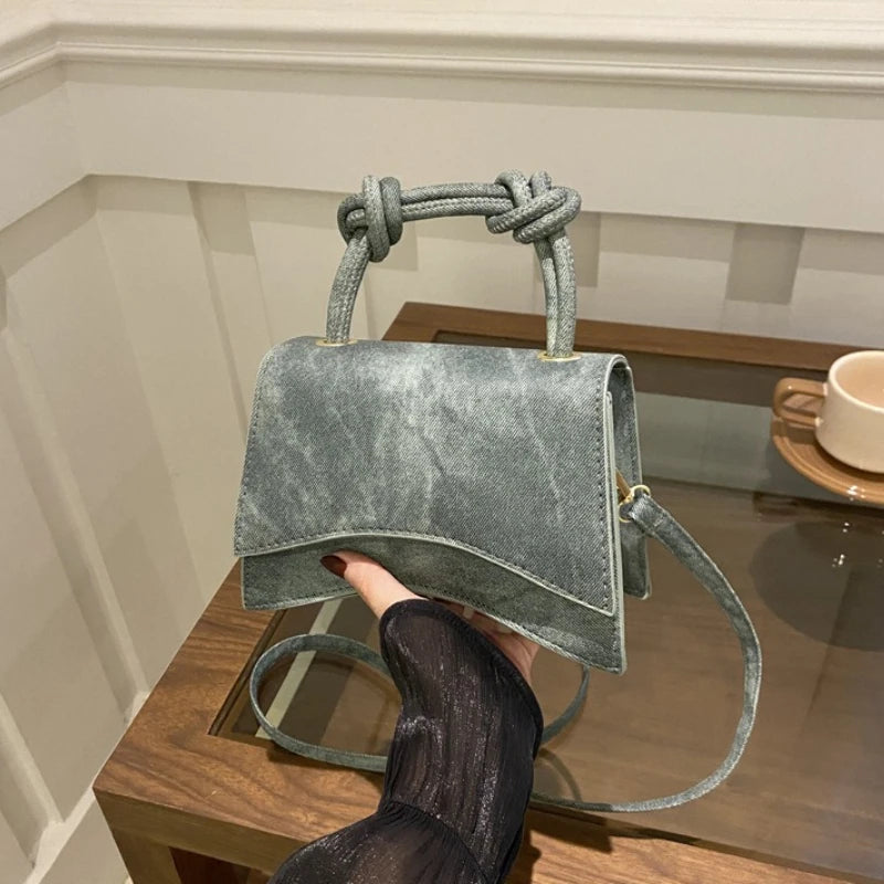 Mini Crossbody Bag – Knotted Handle Purse with Detachable Strap