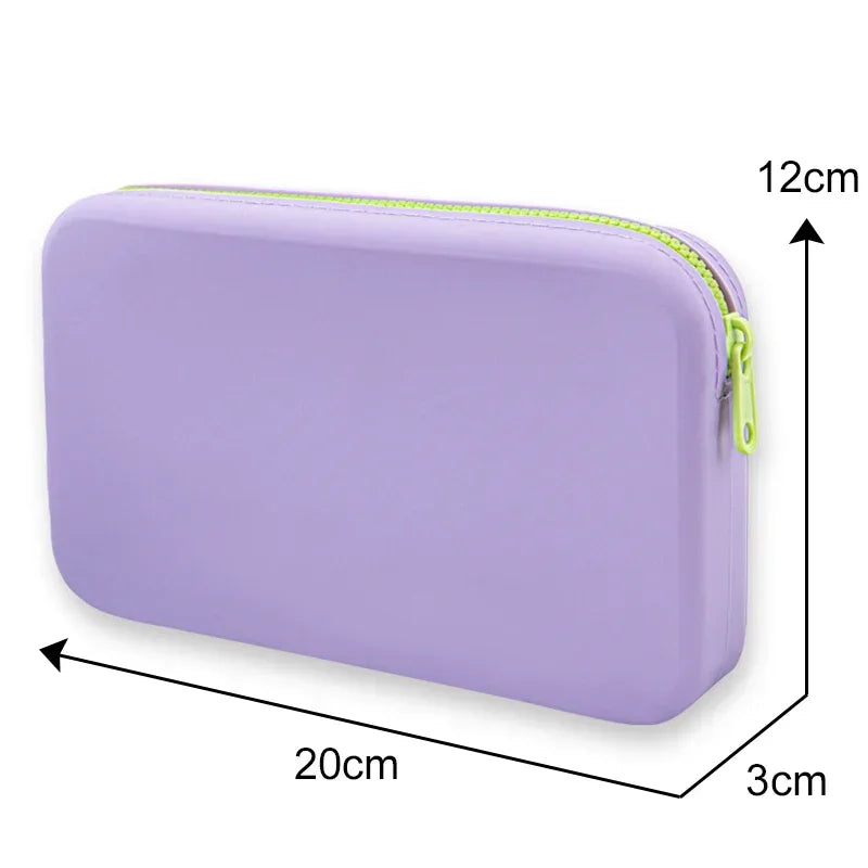 Small Square Silicone Cosmetic Storage Bag Large Capacity Travel Makeup Brush Holder Portable