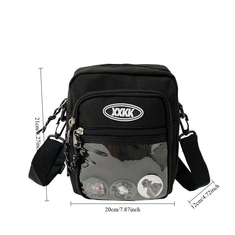 Korean Crossbody Bags Women Men Unisex Itabag Transparent Pocket Phone Bag Purse Small Shoulder Ita
