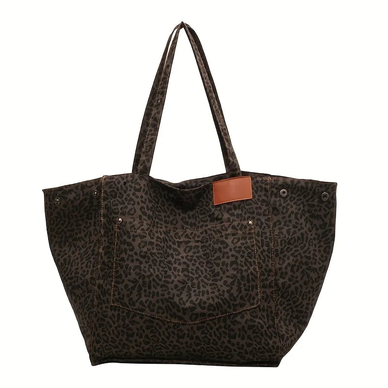 Leopard Print Tote Bag – Lightweight Women's Shoulder Bag