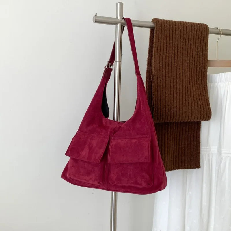 Suede Crossbody Bags Women Shoulder Bag Fashionable Winter Tote Purse Handbags Designer