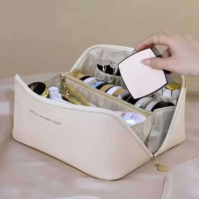 Homefish Luxury Makeup Organizer Women Toiletry Kit Bag Cosmetic Storage Pouch Travel Make Up Case