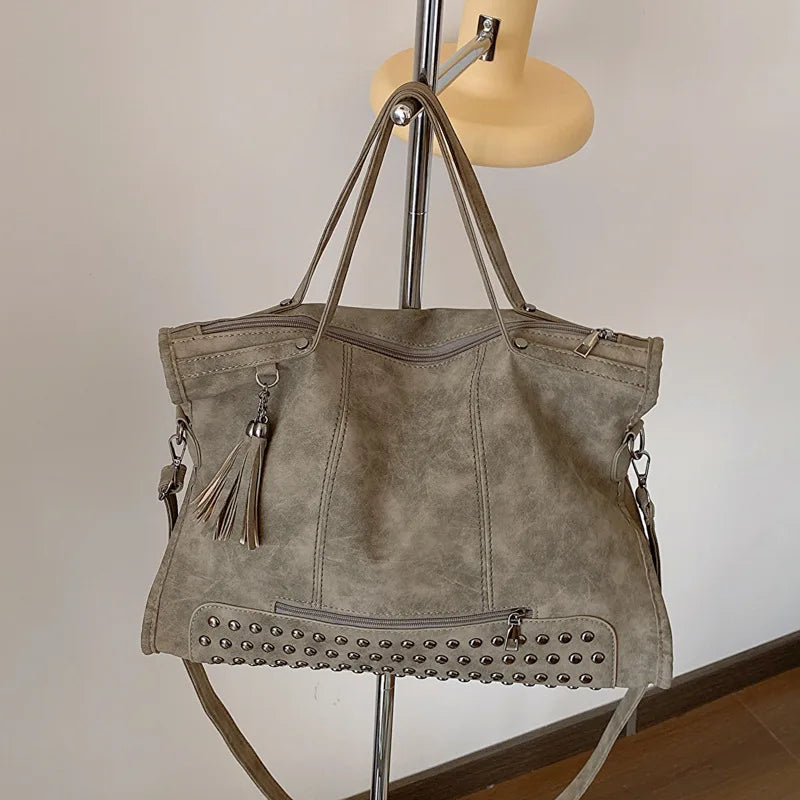 Retro Large Capacity Bag Women Messenger Bags Fashionable Tote Shoulder Purse Handbags