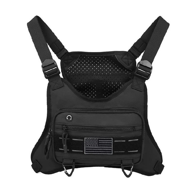 Tactical Chest Bag Men Running Front Vest Backpacks Rig Pouch Hip-Hop Streetwear Riding Waist Packs