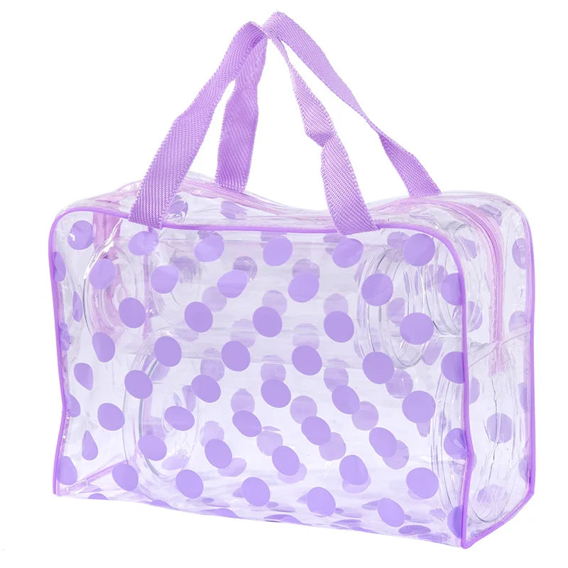 Homefish Transparent Polka Dot Women S Makeup Bag Waterproof Pvc Cosmetic Portable Storage
