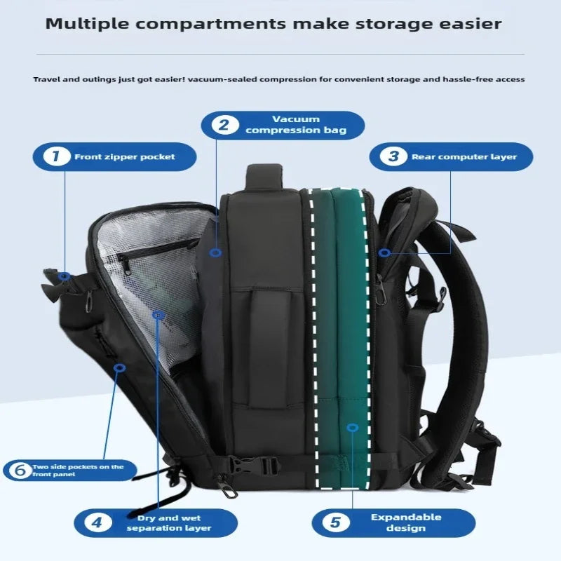 Waterproof Laptop Bag Backpack Vacuum Casual Large Capacity - Waterproof