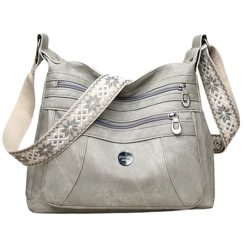 Multi-Color Casual Crossbody Bag Patterned Strap Versatile