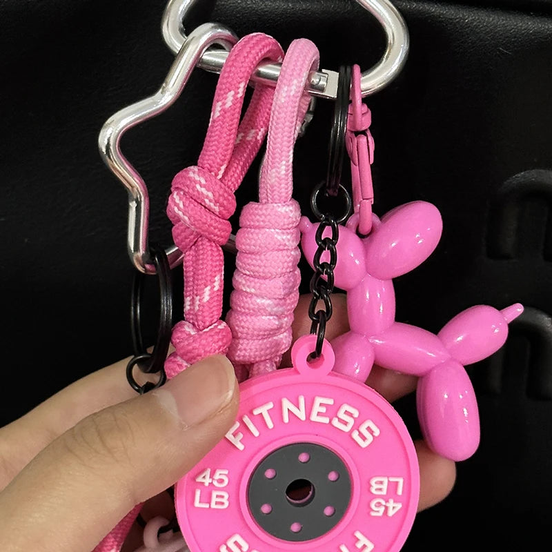 Mini Barbell Keychain Bag Charm