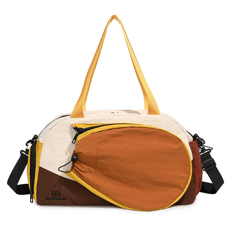 Color Block Sports Gym Bag Men Women Large Capacity Travel Duffle Compartment Weekend Overnight