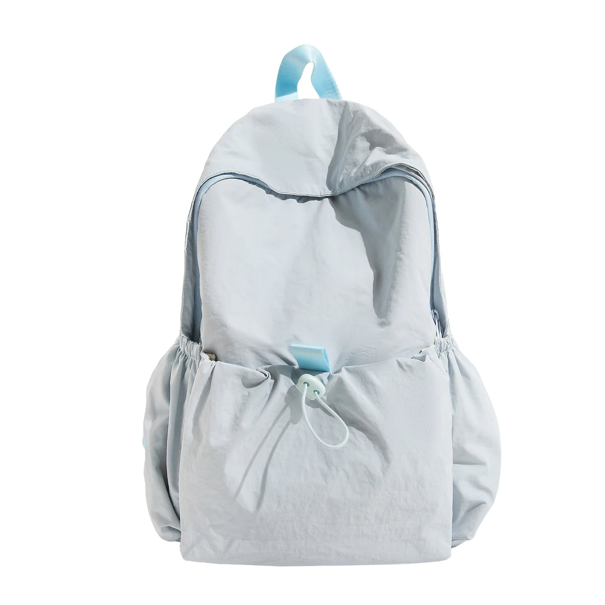 Korean Solid Color Drawstring Backpack Women Lightweight Nylon School Casual Travel Daily Student