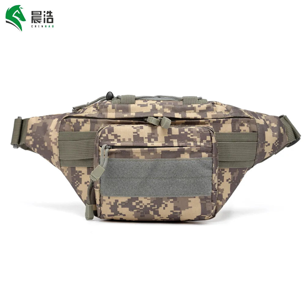 Wear-Resistant Oxford Fabric Outdoor Cycling Camouflage Waist Bag Tactical Chest Large Capacity Men