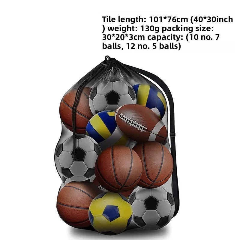 Sports Ball Bag – Mesh Drawstring Carry Bag for Basketball & Soccer