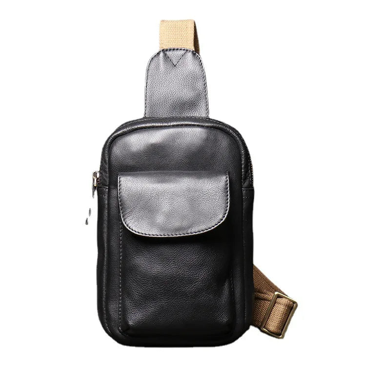 Men S Multi-Function Mobile Phone Storage Women Real Leather Shoulder Diagonal Cross Backpack Large
