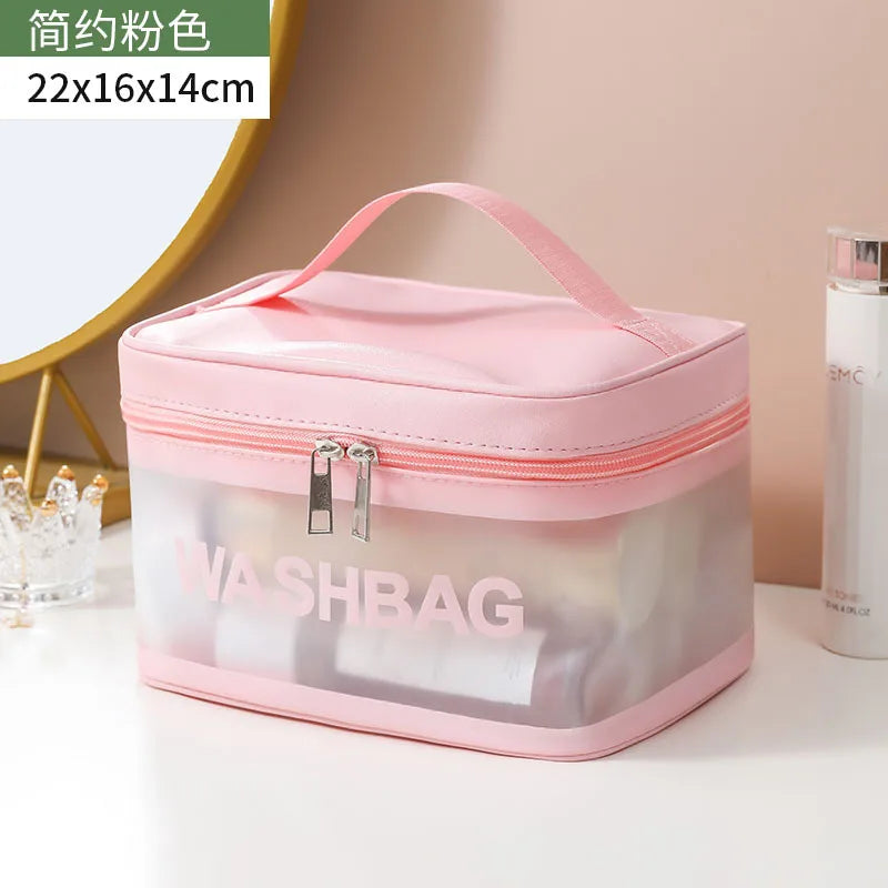 Waterproof Makeup Bag Portable Large Capacity Transparent Colorful Toiletries Travel Cosmetics