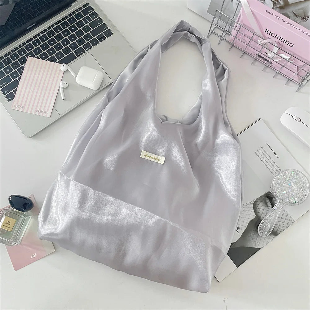 Fairy Bag Flexible Large Capacity Handbag Underarm Lightweight Satin Tote Stylish Accessory Shopping