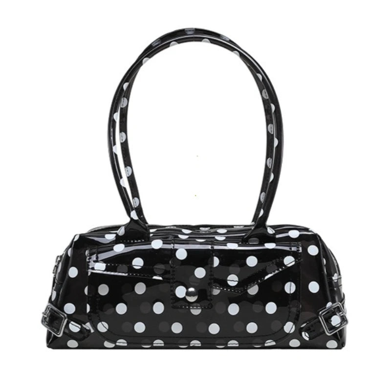 Sweet Polka Dot Transparent Pvc Jelly Tube Handbag Candy Colored Mini Top Handle Shoulder Bag Summer