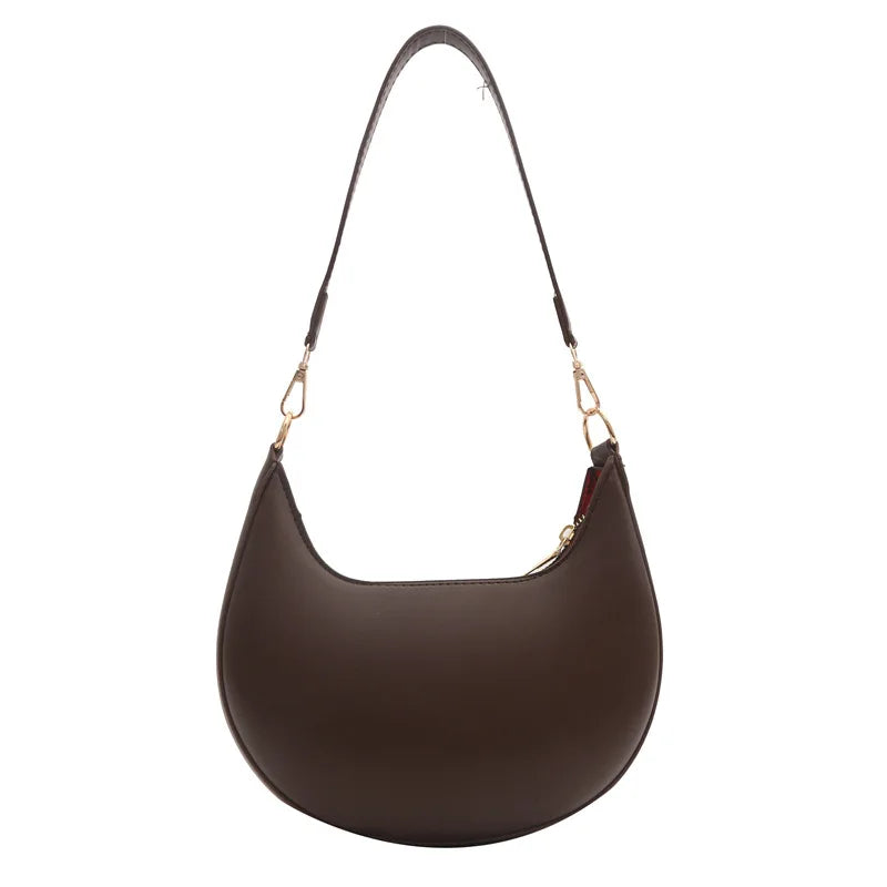 PU Leather Crescent Shoulder Bag for Women