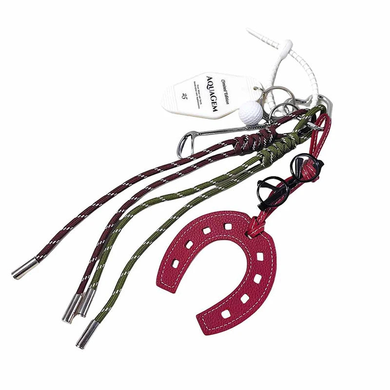 Horseshoe Keychain Bag Charm with Phone Lanyard Strap