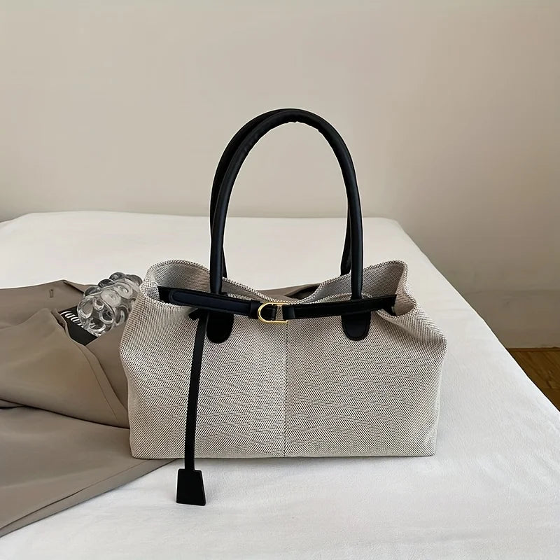 Large Capacity Canvas Tote Bag for Women – Retro Shoulder Handbag