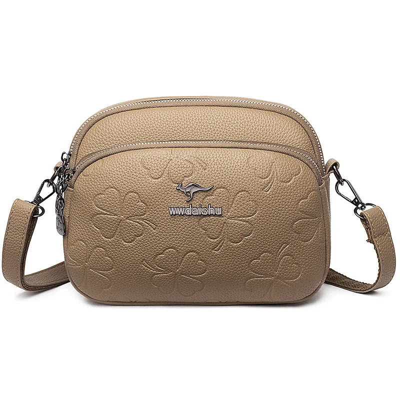 Simple Soft Leather Crossbody Small Bag Women S Commuting Square Women S Single-Shoulder Bag - Soft