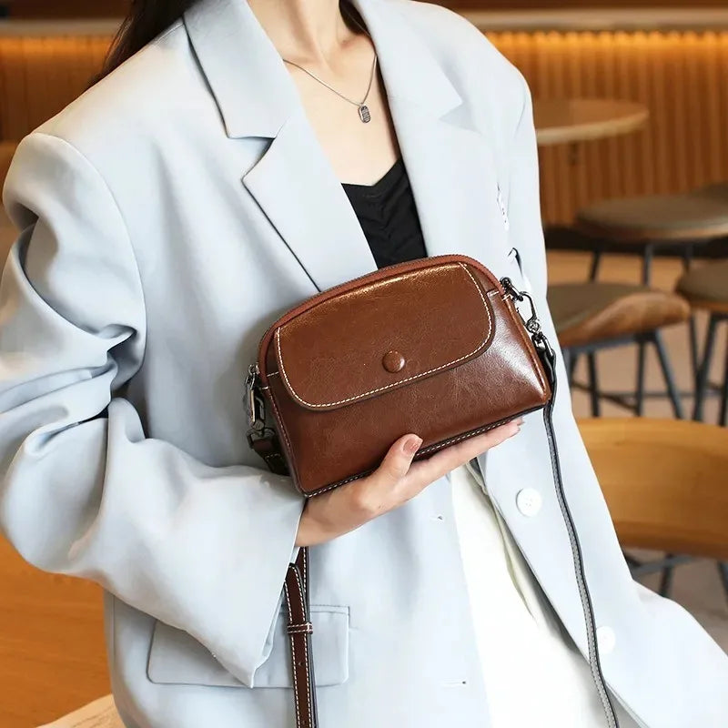 Mini Small Genuine Leather Vintage Bag Crossbody Luxury Mobile Phone Shoulder Women Purses Handbags
