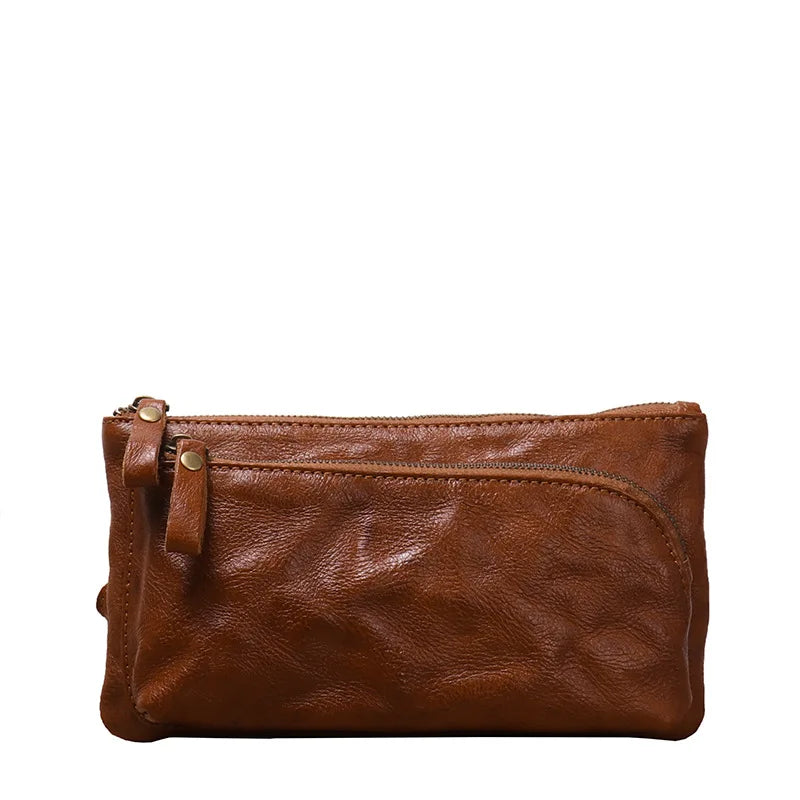 Retro Men S Genuine Leather Single-Shoulder Hand-Grabbed Cowhide Simple Crossbody Bag