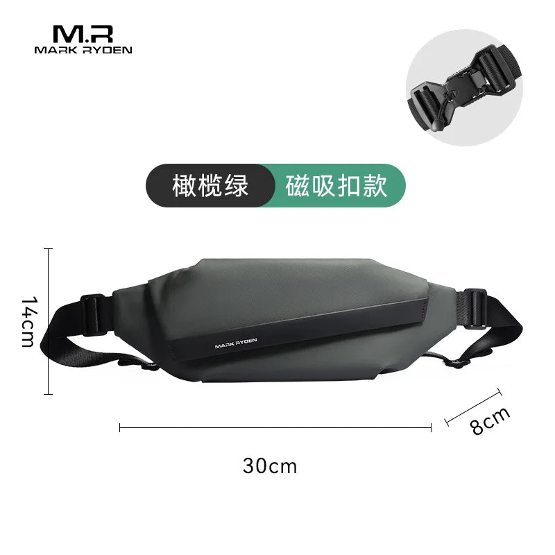 Men S Large Capacity Waterproof Crossbody Bag Multi-Functional Sports Leisure Magnetic Suction Clasp